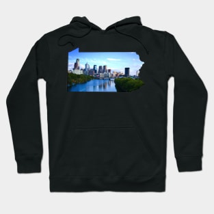 Pennsylvania State Outline (Philadelphia & Delaware River) Hoodie